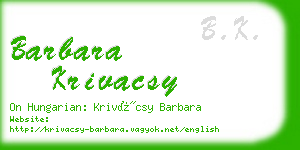 barbara krivacsy business card
